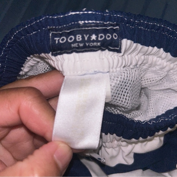 Toobydoo Blue and White Swim Trunks Nautical Stripes - Picture 4 of 4